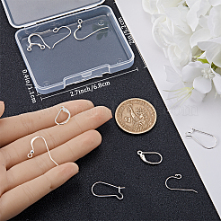 5ペア5スタイル925スターリングシルバーピアスフック＆レバーバック＆フープピアス金具  コイルとボール付きフレンチフック  銀  14~20x9.5~22mm  穴：1~2mm  ピン：0.6~0.8mm  1ペア/スタイル&nbsp;DIY-BBC0001-76