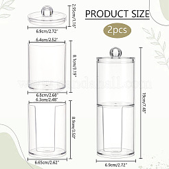 プラスチック化粧品コットン保存容器  透明  19x6.9cm&nbsp;CON-WH0086-25