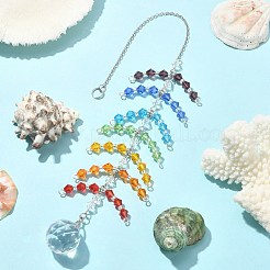 Faceted Round Glass Pendants Decoration&nbsp;HJEW-TA00023