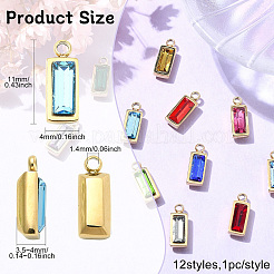 12Pcs 12 Colors Real 14K Gold Plated 304 Stainless Steel Charms&nbsp;STAS-CJ0002-57