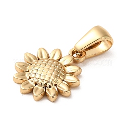 304 Stainless Steel Sunflower Charms&nbsp;STAS-L272-009G