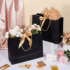 Rectangle Paper Shopping Storage Tote Bags with Ribbon&nbsp;ABAG-WH0038-58