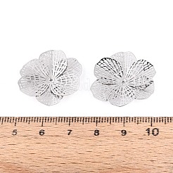 真鍮製ビーズキャップ  花  プラチナ  25~25.5x23.5~24x4mm  穴：0.8~0.9mm&nbsp;KK-N278-13P