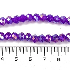 電気メッキガラスビーズ連売りを焼く  ABカラー  多面カット  ロンデル  青紫色  8x6mm  穴：1mm  約60~62個/連  15.75''（39~40センチメートル）&nbsp;DGLA-A039-J8mm-B05