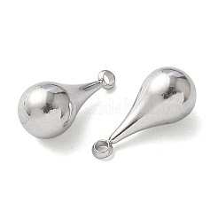 304ステンレスペンダント  ティアドロップチャーム  ステンレス鋼色  18x8mm  穴：1.6mm&nbsp;STAS-U037-17P
