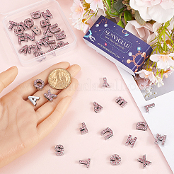 52Pcs 26 Styles Alloy Rhinestone Slide Charms&nbsp;FIND-SC0009-81B