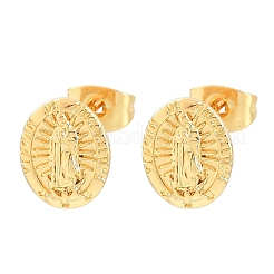 Religion Brass Stud Earrings&nbsp;EJEW-F405-23G