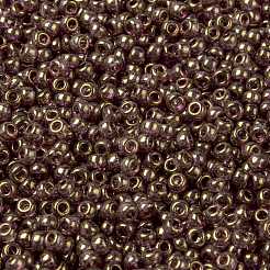 MIYUKIラウンドロカイユビーズ  日本製シードビーズ  8/0  （rr2448)ダークトパーズレインボーゴールド光沢  3mm  穴：1mm  約19000~20500個/ポンド&nbsp;SEED-G008-RR2448