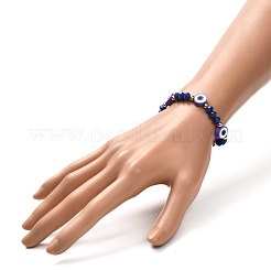 Evil Eye Handmade Polymer Clay Beads Stretch Bracelet for Girl Women&nbsp;BJEW-JB06814