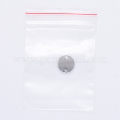 変色しにくい201ステンレススチールリンクコネクター  手動研磨  フラットラウンド  ステンレス鋼色  10x1mm  穴：1mm&nbsp;STAS-S105-T613-1-10