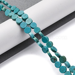 天然石ハウライトビーズ連売り  フラットラウンド  染め  6~6.5x2~3mm  穴：0.8mm  約63個/連  15.94インチ（40.5cm）&nbsp;G-F783-H01-01