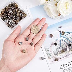 240個cマルチ花びらチベットスタイル合金ビーズキャップ  花  アンティークシルバー＆アンティーク金色  10~15x3.5~4.5mm  穴：1.4~1.6mm  240pc&nbsp;FIND-NB0002-03