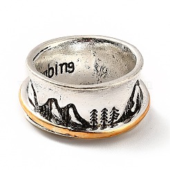 Rotatable Mountain and Heart Alloy Finger Ring&nbsp;LS-RJEW-F123-08AS