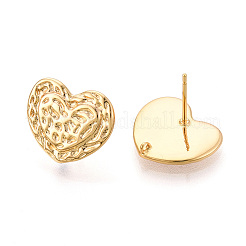 Brass Stud Earring Findings&nbsp;KK-N263-14G