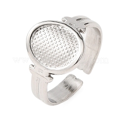 304 Stainless Steel Open Cuff Rings&nbsp;RJEW-P191-03P