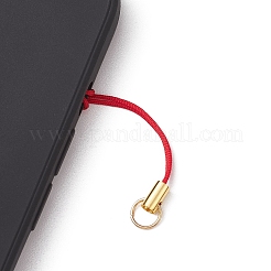 ナイロン携帯ストラップ  真鍮のコードが終了すると  ミックスカラー  5.7cm  約3個/セット&nbsp;HJEW-JM01903