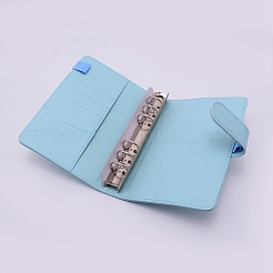 Puレザールーズリーフノート  磁気クラスプ付  紙なし  長方形  ライトスカイブルー  18.9x13.9x3.6cm&nbsp;AJEW-WH0152-57