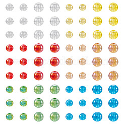 528個12スタイル電気メッキ透明ガラスビーズ  ABカラーメッキ  ラウンド  ミックスカラー  6~8.5mm  穴：1.4~1.5mm&nbsp;GLAA-TA0002-31