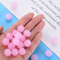 模造ゼリーアクリルビーズ  段ボールビーズ  ラウンド  パールピンク  14x13mm  穴：2.5mm  約356個/500g&nbsp;MACR-S373-11-E10