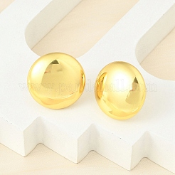 半円形 304 ステンレススチール スタッド イヤリング  ゴールドカラー  23mm&nbsp;EJEW-A125-69G