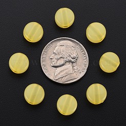 透明なアクリルビーズ  染め  フラットラウンド  きいろ  8.5x5.5mm  穴：2.5mm  約1774個/500g&nbsp;MACR-S373-05E-07