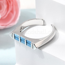 Brass Micro Pave Cubic Zirconia Cuff Open Rings for Women&nbsp;RJEW-L343-02P-01