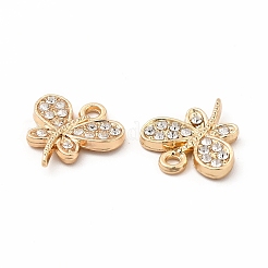 Rack Plating Eco-friendly Alloy Rhinestone Charms&nbsp;FIND-A025-13G-01