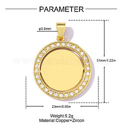 Brass Micro Pave Clear Cubic Zirconia Pendants&nbsp;CU-A26-06-01-44G