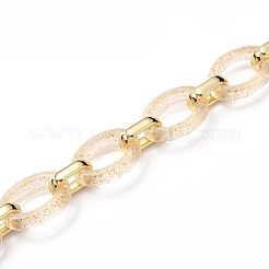 Handmade Transparent Acrylic & CCB Plastic Cable Chains&nbsp;AJEW-JB00827