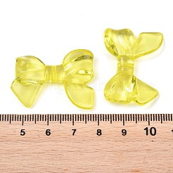 透明なアクリルビーズ  蝶結び  きいろ  24x33x7mm  穴：1.8mm  約241個/500g&nbsp;MACR-N013-069I