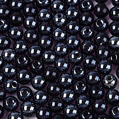 透明ガラスシードビーズ  窓ガラススタイル  ラウンド  インディゴ  6mm  穴：1.2mm  約1500個/ポンド&nbsp;SEED-N007-33B-16