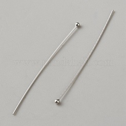925本のスターリングシルバーボールヘッドピン  プラチナ  40mm  ヘッド：1.5mm&nbsp;STER-WH0002-20P