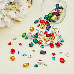 100Pcs 25 Styles Glass Rhinestone Cabochons&nbsp;GGLA-FH0001-03