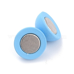 ループ付き合金マグネットクラスプ  ラウンド  ライトブルー  13x8mm  穴：1.2mm&nbsp;PALLOY-P223-A01-01