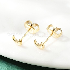 304 Stainless Steel Moon Stud Earrings&nbsp;EJEW-K268-35G