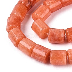 染め加工天然石ホワイトジェイドビーズ連売り  コラム  トマト  8x8~8.5mm  穴：0.8~1mm  約45個/連  14.76~14.96インチ（37.5~38cm）&nbsp;G-Q606-02A-04