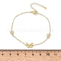Brass Butterfly Link Bracelets&nbsp;KK-CBAFF9E-01G