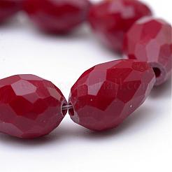 Solid Color Glass Faceted teardrop&nbsp;X-GLAA-Q052B-03