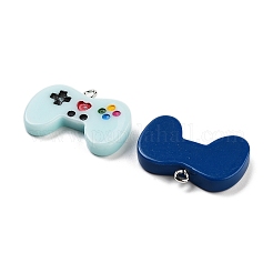 不透明樹脂ペンダント  プラチナトーンの鉄製ループ付きゲームコントローラーチャーム  ミックスカラー  20x28x5mm  穴：2mm&nbsp;RESI-G101-05