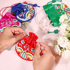 4Pcs 4 Colors Half Round Cloth Packing Pouches&nbsp;ABAG-CA0001-16