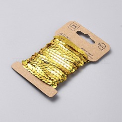 5ヤードの輝くペットのスパンコールビーズ  スパンコールトリム  装飾アクセサリー  ゴールド  1/4インチ（6mm）  約5.00ヤード（4.57m）/セット&nbsp;OCOR-WH0580-82