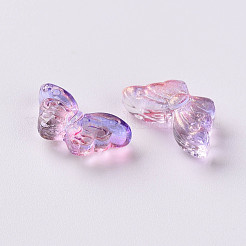 Two Tone Transparent Spray Painted Glass Beads&nbsp;GLAA-S190-018E-01