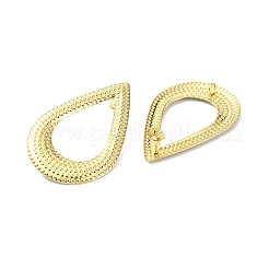 304ステンレススチール製スタッドピアス金具イオンプレーティング（IP）  カン付き  ティアドロップ  49x33mm  穴：3.5mm  ピン：10.5x0.5mm。&nbsp;STAS-L024-006G-02