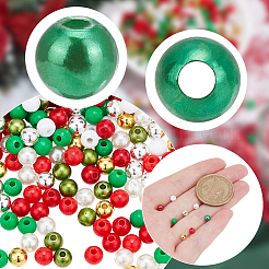 2400Pcs 8 Styles Christmas Theme DIY Round ABS Plastic & Acrylic Beads Findings Kits&nbsp;DIY-AR0004-48