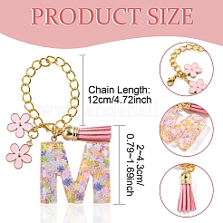 Flower Alloy Enamel & Resin Letter Cup Charms&nbsp;HJEW-YW00073-01