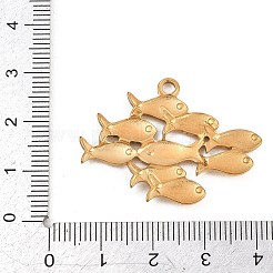 オーシャンシリーズ 304 ステンレススチールペンダント  18KGP本金メッキ  魚のチャーム  26x36x2.5mm  穴：2.5mm&nbsp;STAS-L313-04A-G