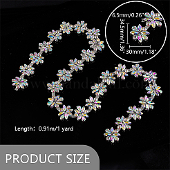 結婚式用の1ヤードガラスラインストーンチェーンガーランド連売り  花  カラフル  3.45x3x0.65cm&nbsp;AJEW-PH0011-93