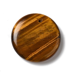 混合天然石ペンダント  フラットラウンドのチャーム  30x6~7.5mm  穴：1.2mm&nbsp;G-C028-03