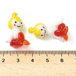 人魚のホームデコレーション  手作りランプワーク表示の装飾  ミックスカラー  13.5~14x17~19x25~25.5mm&nbsp;LAMP-D301-16
