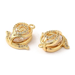 Brass and Clear Cubic Zirconia Pendants&nbsp;ZIRC-Q202-07G